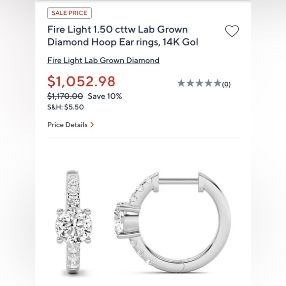 Fire Light 1.50 cttw Diamond Huggie Hoop Earrings, 925 Sterling Silver